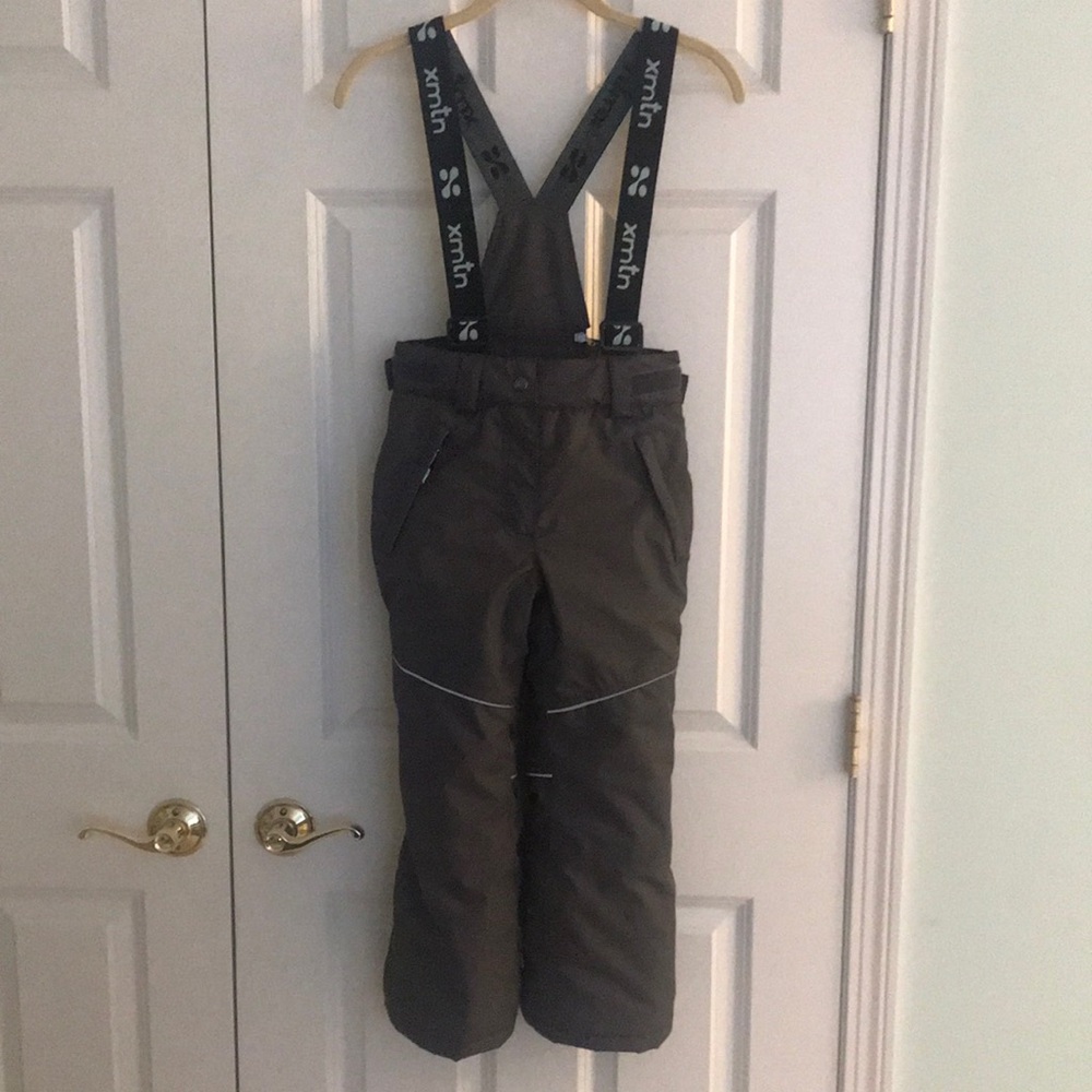 XMTN Snow Ski Bib Pants with Removable Logo Elastic Straps Gray 6 Girl’s